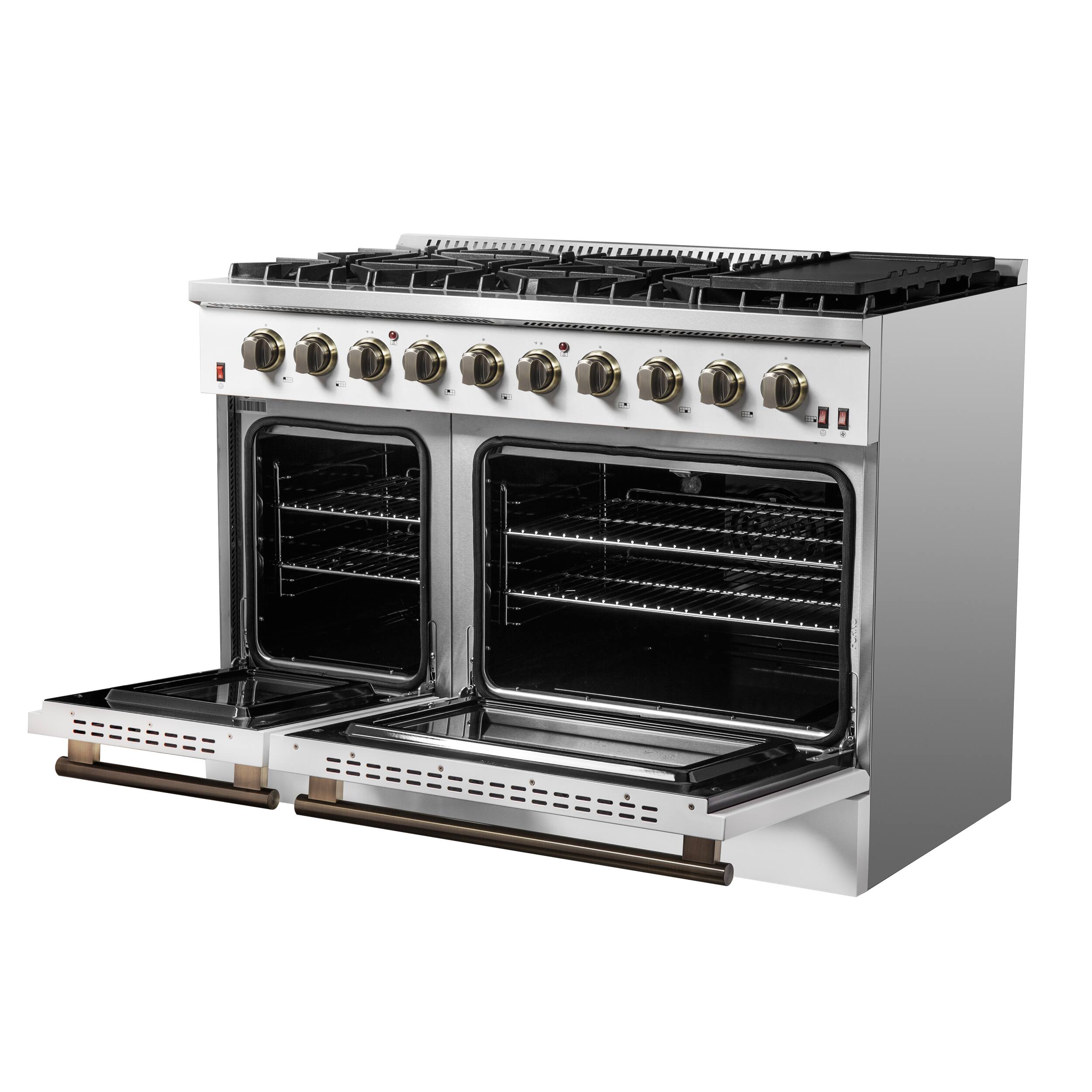 Alt View 2. Forno Appliances - Galiano 6.58 Cu. Ft. Freestanding Gas Range with Convection Oven - White.
