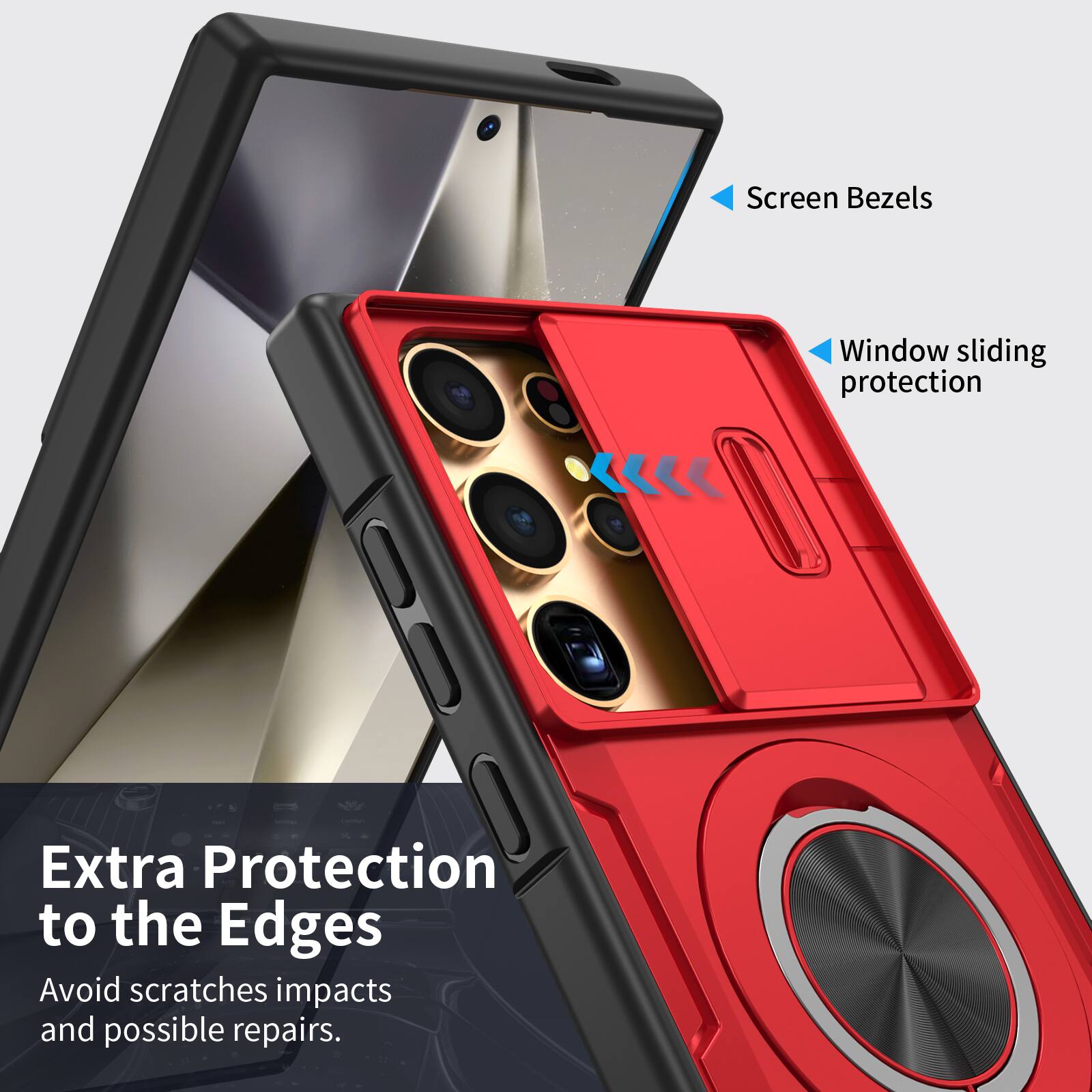 Screen Bezels  
Window sliding protection  
Extra Protection to the Edges  
Avoid scratches impacts and possible repairs.
