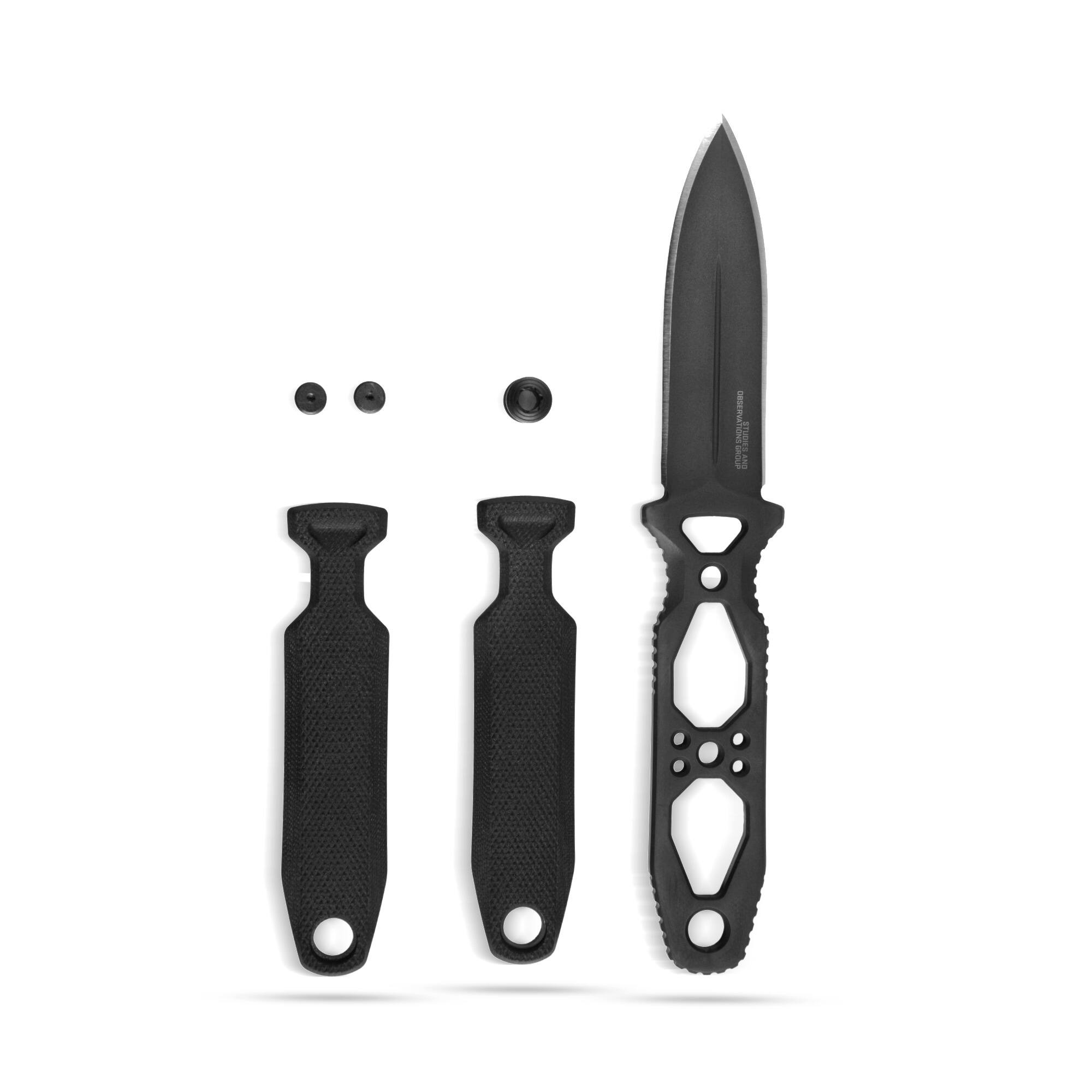Back. SOG - SOG Pentagon FX Covert 3.41-Inch Spear-Point Straight Edge Fixed Blade Knife.