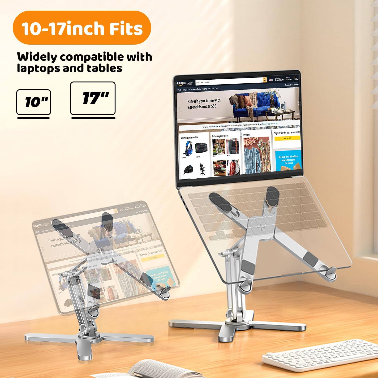 10-17 inch Fits  
Widely compatible with laptops and tables  
10" 17"  

Refresh your home with essentials under $50