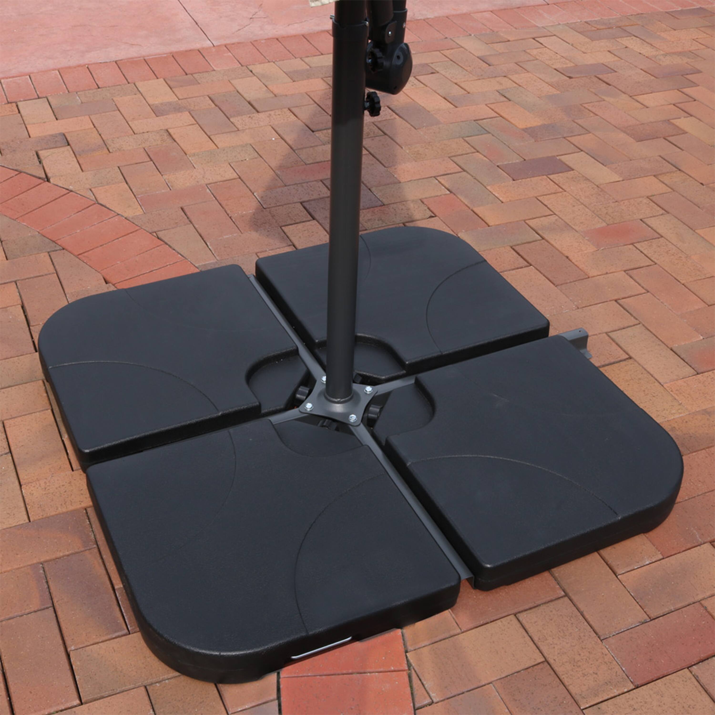 Alt View 2. Sunnydaze - Sand or Water Square Cantilever Offset Patio Umbrella Base Plates - Black.