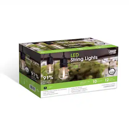 LED String Lights
20ft
91% Energy Savings
12 Sockets
12 Bulbs Included
Uses Only 10W Per Set
UL Rated for Wet Locations
Commercial Grade
120V
Shatter Resistant
Heavy-duty 18/2 cord
Connect up to 10 sets
Lasts up to 15,000 Hours
CAUTION: Outdoor use only. Do not use indoors.
Includes 10 bulbs per 20ft set
UL Listed
100% Energy Efficient
Eco-Friendly
LED String Lights
Shatter Resistant LED Bulbs Included
91% Energy Savings
120V
10 Sockets
12 Bulbs Included
Uses Only 10W Per Set
UL Rated for Wet Locations
Commercial Grade
Shatter Resistant
Heavy-duty 18/2 cord
Connect up to 10 sets
Lasts up to 15,000 Hours
CAUTION: Outdoor use only. Do not use indoors.
Includes 10 bulbs per 20ft set
UL Listed
100% Energy Efficient
Eco-Friendly