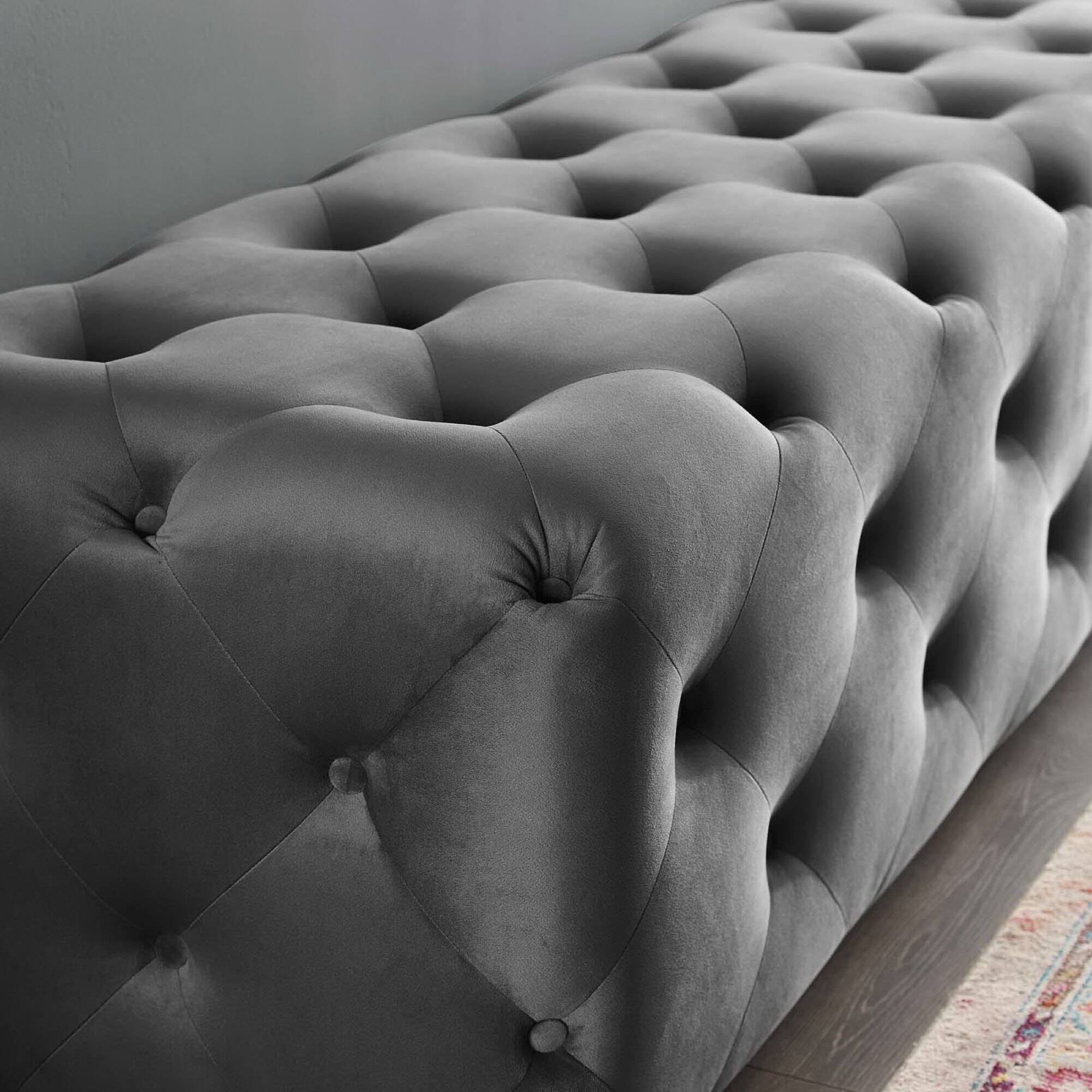 Alt View 3. Modway - Amour 72" Tufted Button Entryway Performance Velvet Bench by Modway - Gray.