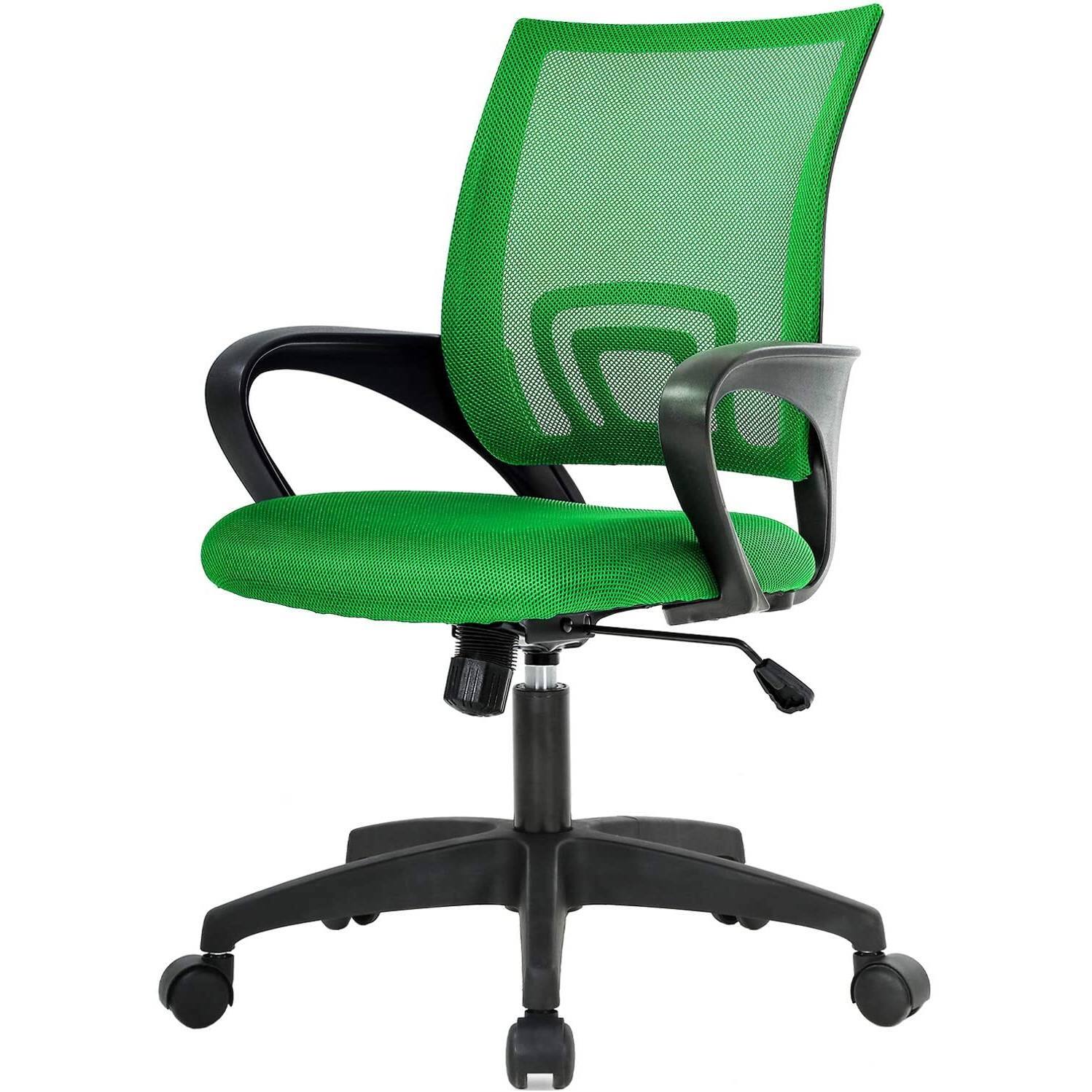 Hivvago - Modern Mid-Back Ergonomic Mesh Office Desk Chair with Armrest on Wheels - Green