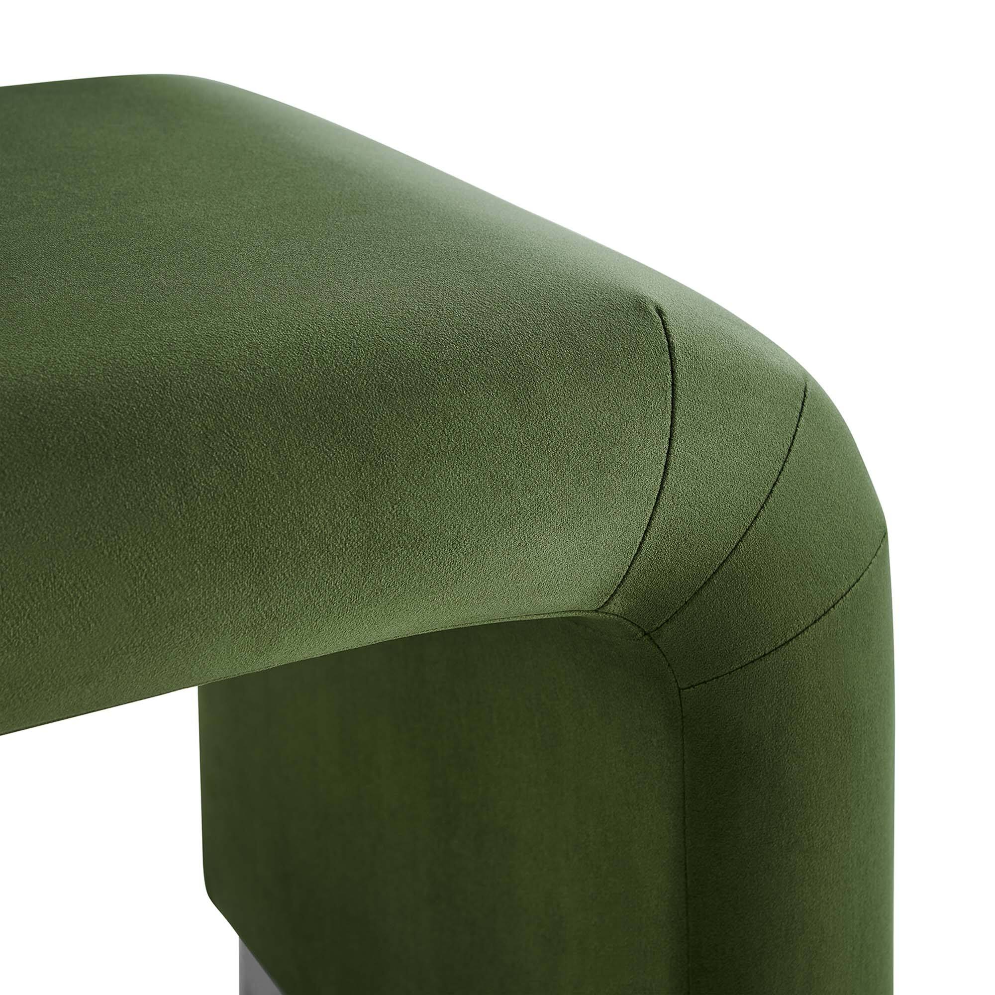 Alt View 6. Modway - Koda Performance Velvet Waterfall Stool by Modway - Black Moss Green.