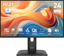 MSI - PRO MP245PG E14 24" FHD 1920 x 1080 144Hz Monitor with Adaptive Sync, HDR Ready, Adjustable Stand (HDMI, DP, VGA Port) - Black