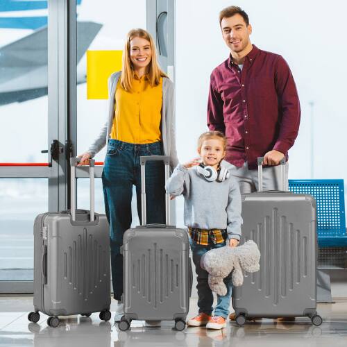 Alt View 8. Winado - 3 Piece 20" 24" 28" Carry On Luggage Set Spinner Wheels Trolley Hardside Suitcase Sets with TSA Lock for Travel Business - Gray.