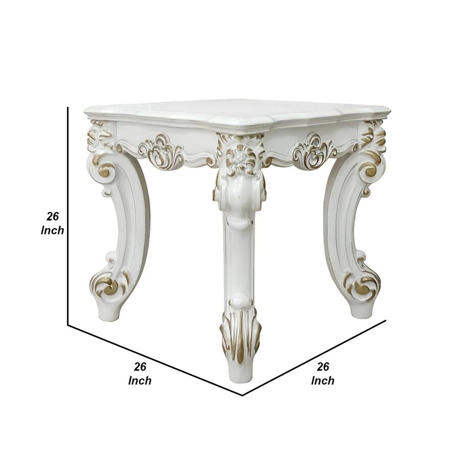 26 Rectangular Side Table Manhattan Lane Jess 26 Inch Side End Table, Traditional Scrolled Legs ...