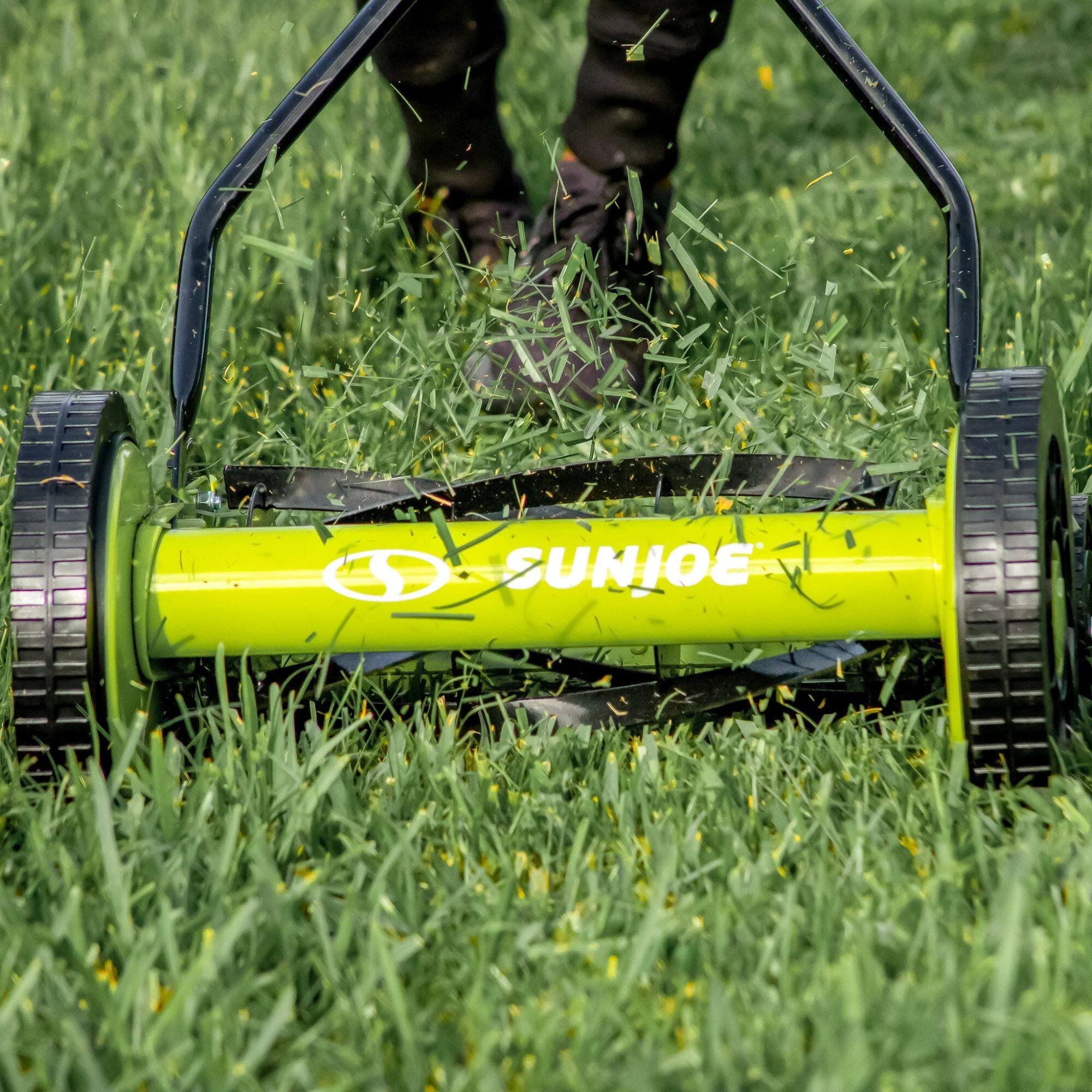 Alt View 4. Sun Joe - Sun Joe Cordless, Manual Push Steel Reel Lawn Mower, 14 Inch, Green, MJ503M - Green.