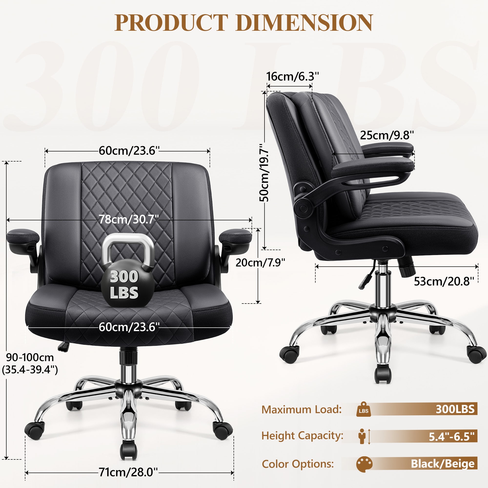 Brick Attic Criss Cross Office Chair with 2 in 1 Flip Backrest