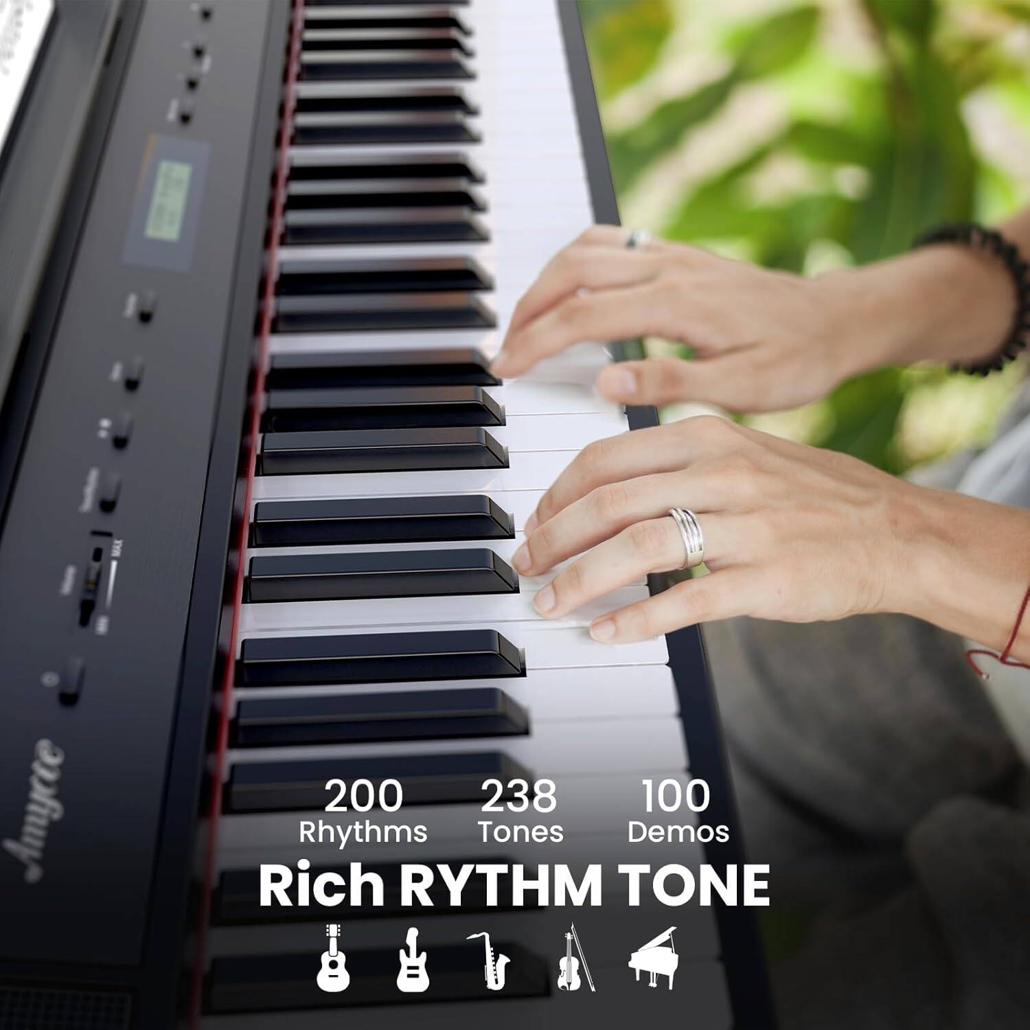 MAX Amycte  
200 Rhythms  
238 Tones  
100 Demos  
Rich RYTHM TONE