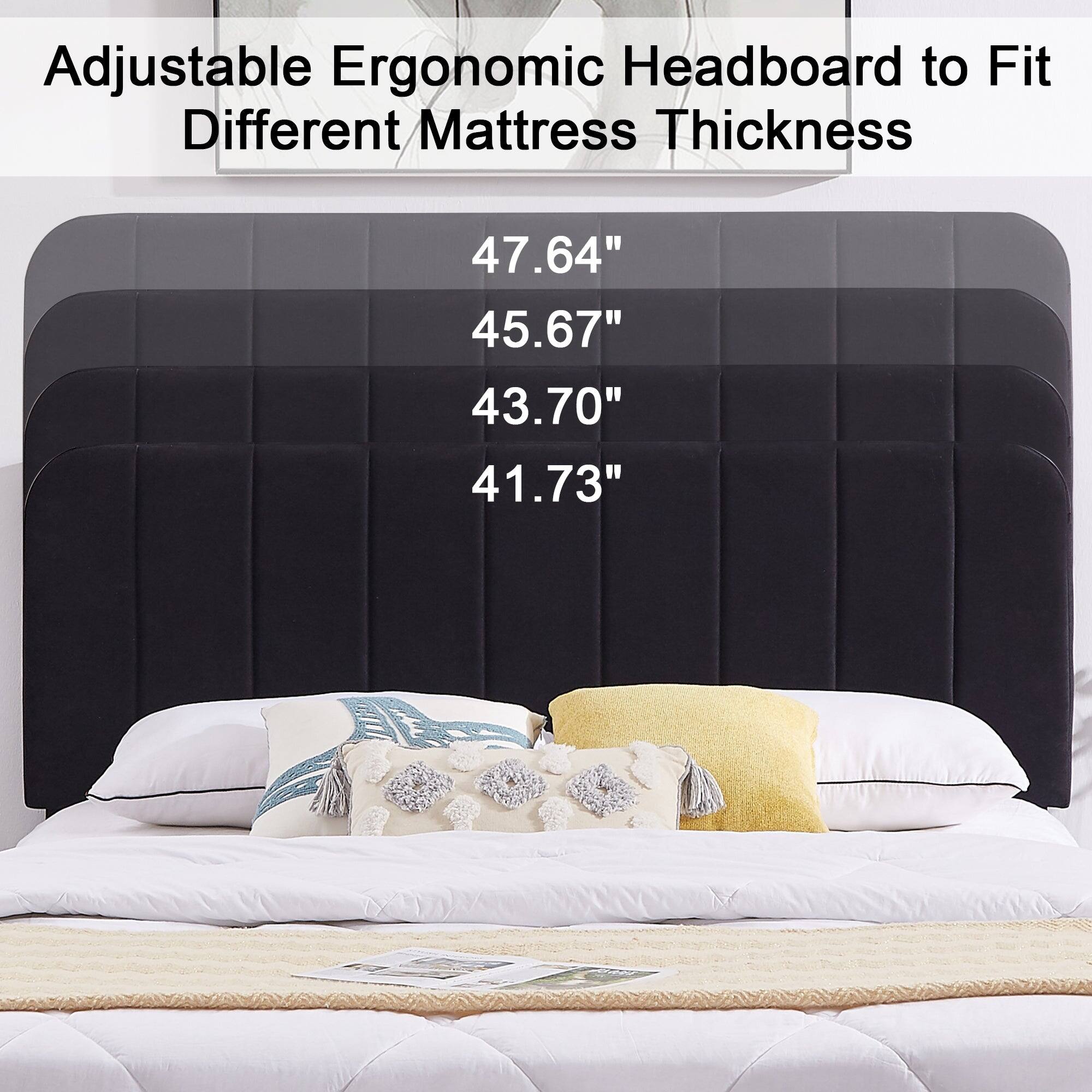 Adjustable Ergonomic Headboard to Fit Different Mattress Thickness

47.64"
45.67"
43.70"
41.73"