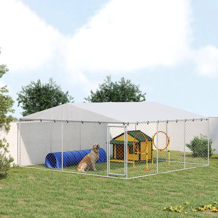Alt View 1. PULUZ - 15' x 15' x 7' Dog Kennel Outdoor for Small Medium Large Dogs with Waterproof Roof.