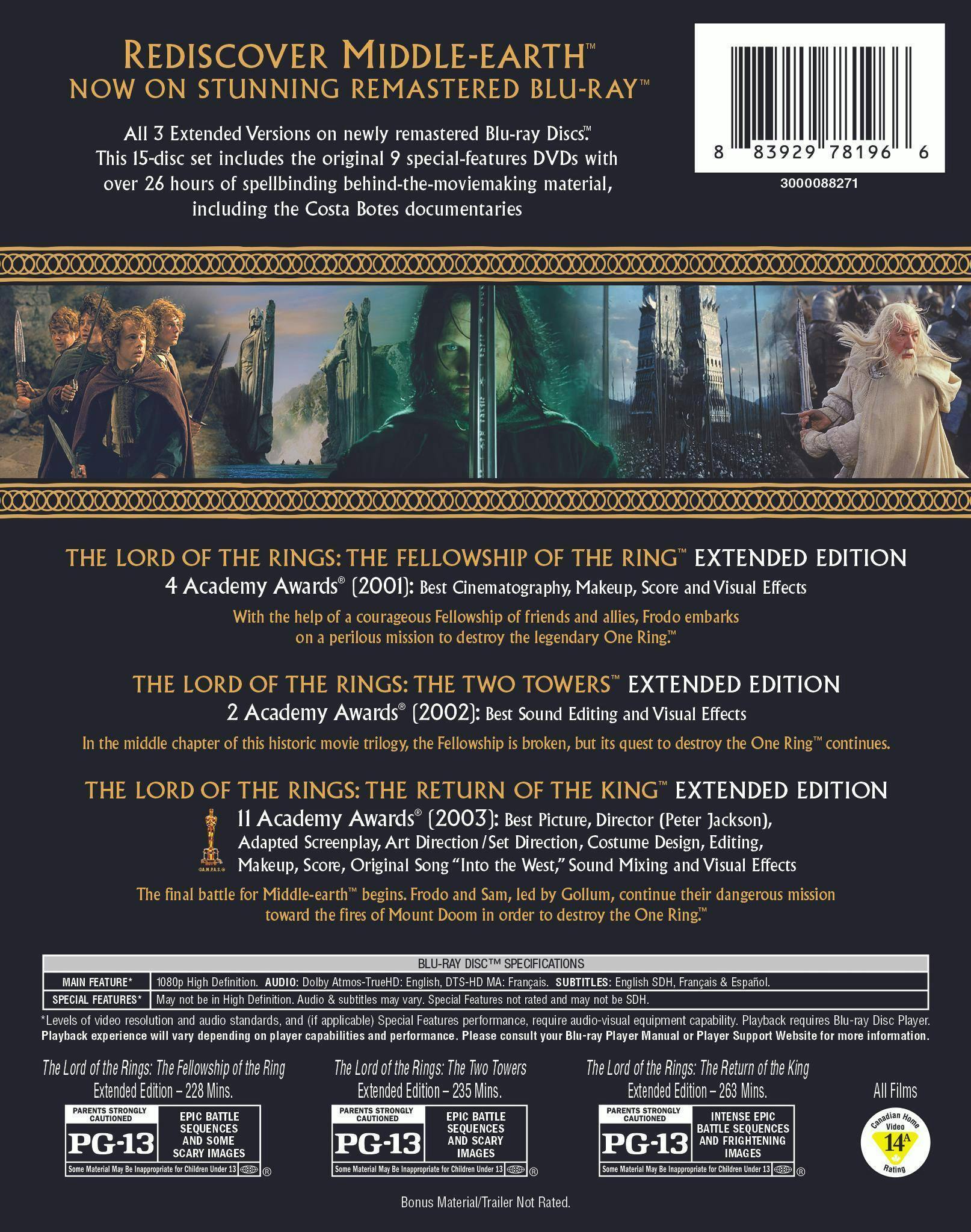 Angle. The Lord of the Rings Trilogy: Extended Editions (Remastered Box Set) [Blu-ray].