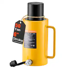 VEVOR - Hydraulic Cylinder Jack 50T 6" Stroke Single Acting Hydraulic Cylinder Jack Ram - Yellow;Black