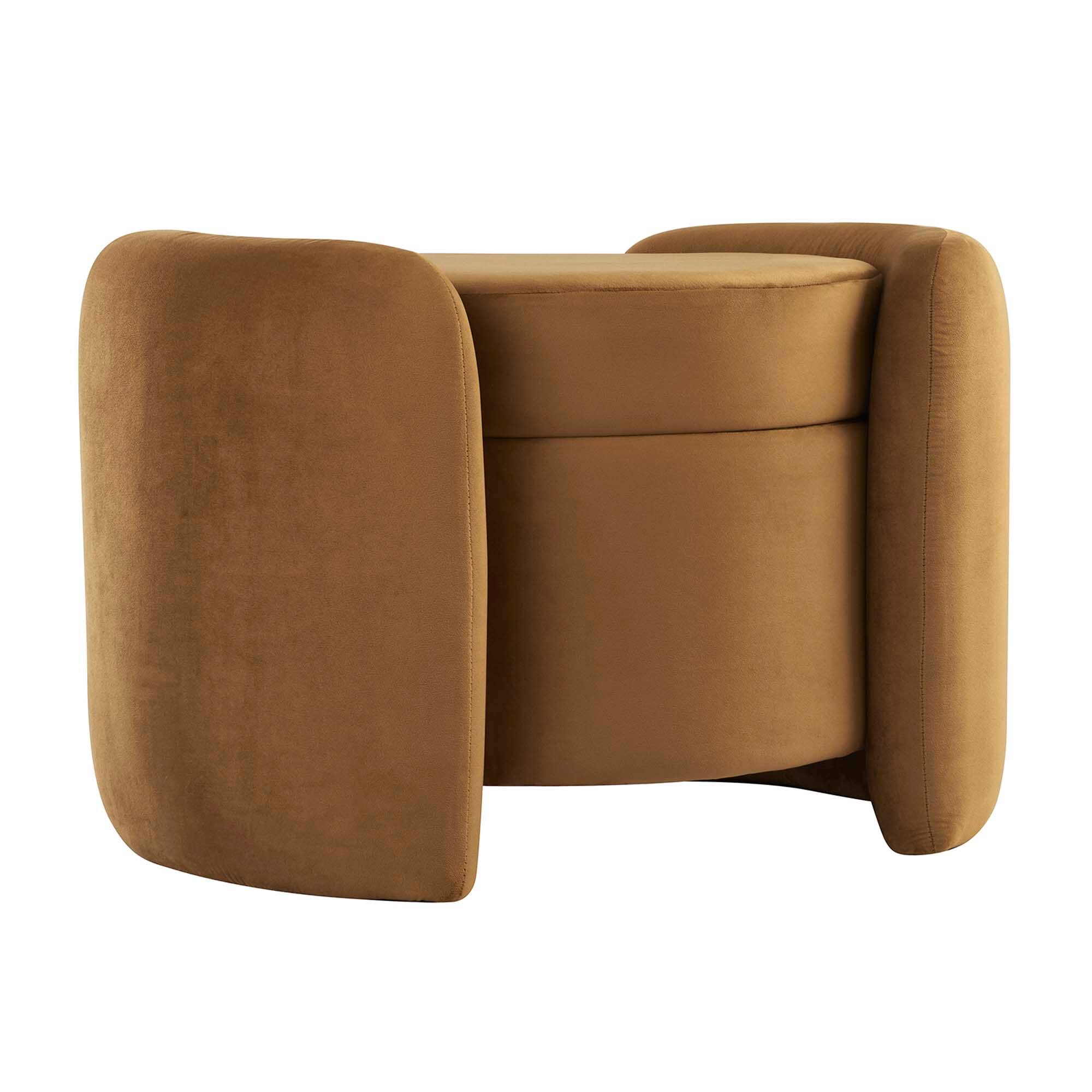 Angle. Modway - Nebula Upholstered Performance Velvet Ottoman by Modway - EEI-6055-COG.