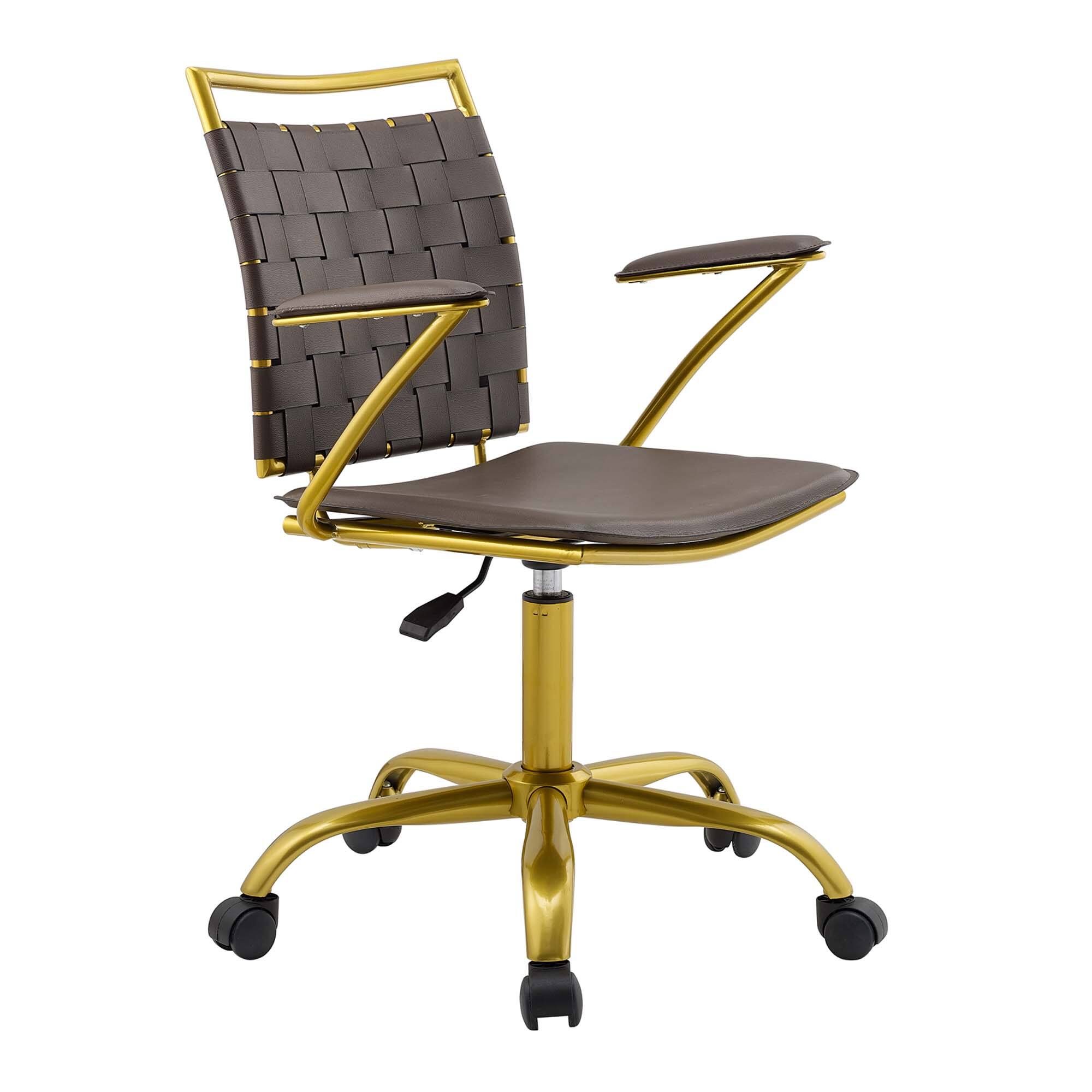 Angle. Modway - Fuse Faux Leather Office Chair by Modway - Brown.