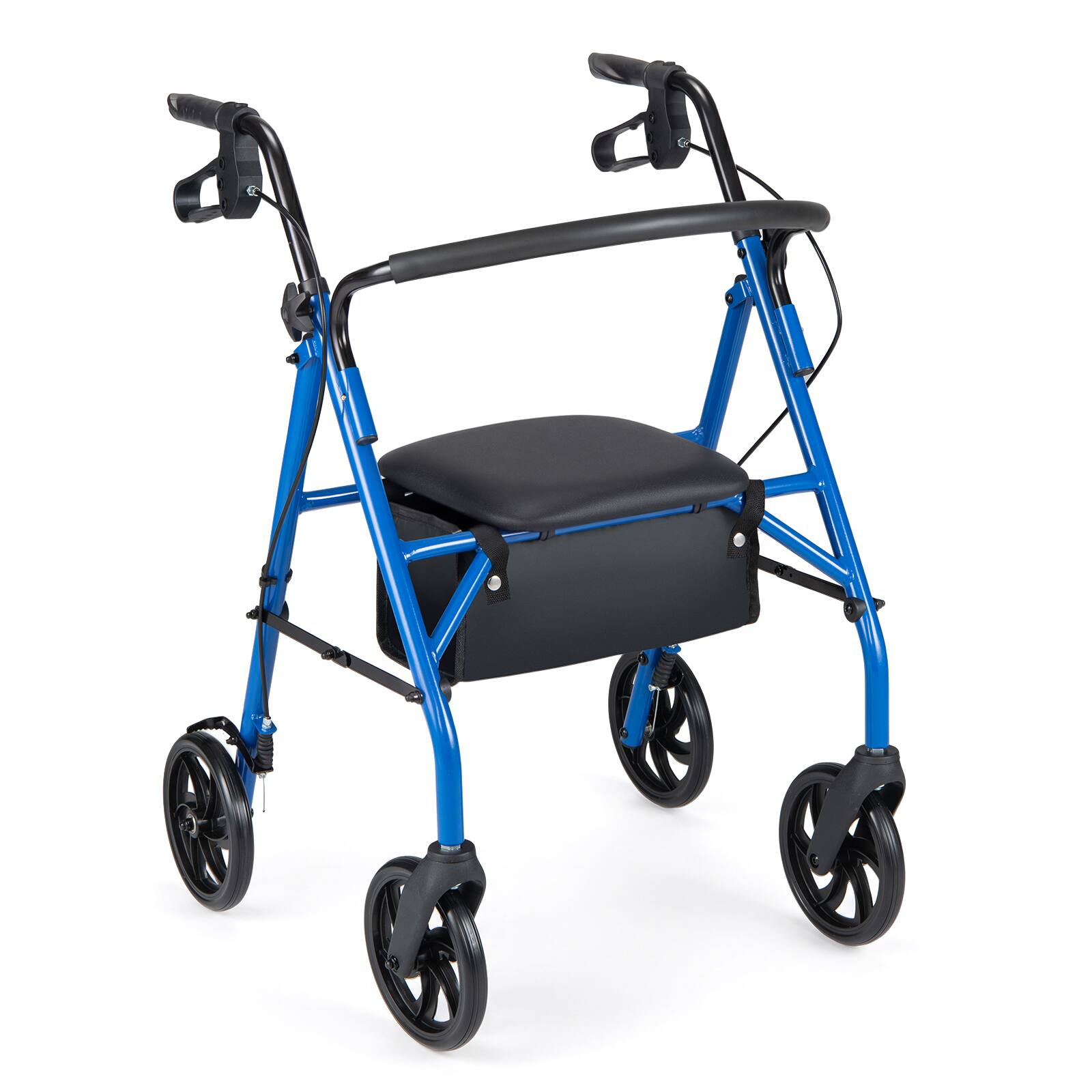 Alt View 9. Costway - Costway Rollator Walker with Seat, Height Adjustable Handles, Storage Basket for Seniors - Blue.