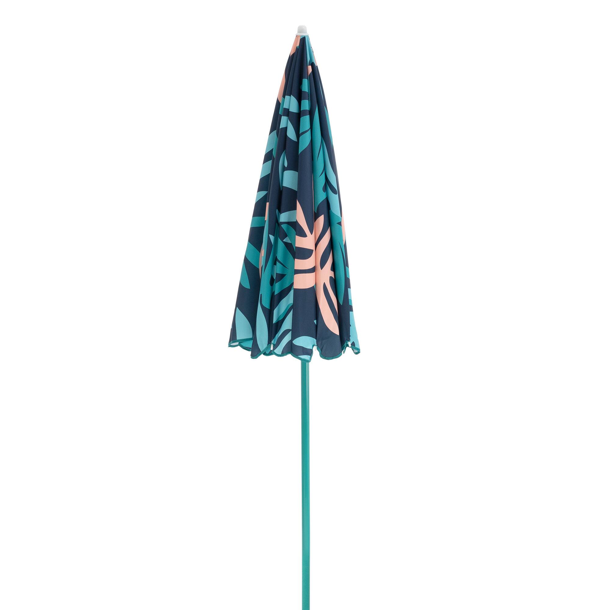 Alt View 3. SlumberTrek - SlumberTrek Moda Adjustable Height Push Button Tilt Beach Umbrella, Coral Leaf - Multicolor Coral Leaf.