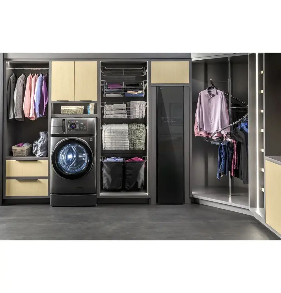 Alt View 11. GE Profile - Steam Closet with Fabric Refresh - Mirrored Carbon.