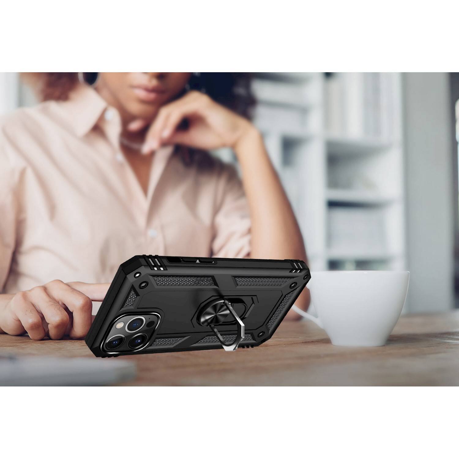 Alt View 15. SaharaCase - Kickstand with Belt Clip Case for Apple iPhone 13 Pro Max - Black.