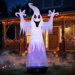 Winado - 12FT Halloween Inflatable Floating Ghost, Half Body Translucent Ghost with Lights for Outdoor Holiday Party Decoration - White