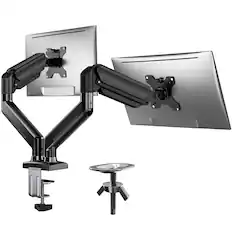 Front. Ergear - Dual Monitor Stand, Full Motion Steel VESA Mount, 17-32 Inch Screen, 4.4-22 lbs Capacity, 75x75/100x100mm VESA - Black.