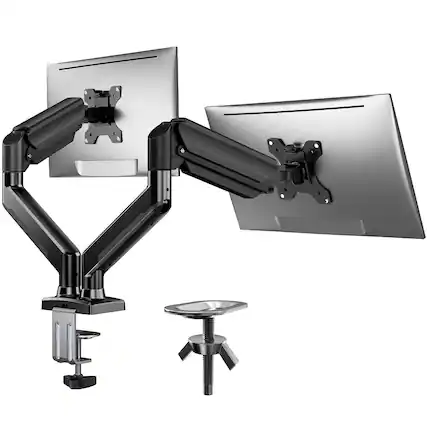 Front. Ergear - Dual Monitor Stand, Full Motion Steel VESA Mount, 17-32 Inch Screen, 4.4-22 lbs Capacity, 75x75/100x100mm VESA - Black.