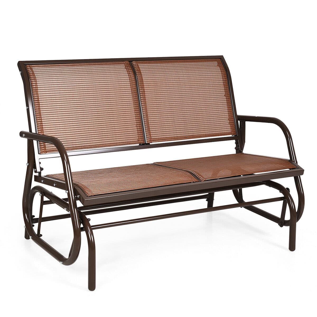 "Costway - 48"" Outdoor Patio Swing Glider Bench Chair Loveseat Rocker Lounge Backyard - Brown" price history on PriceWatchPro