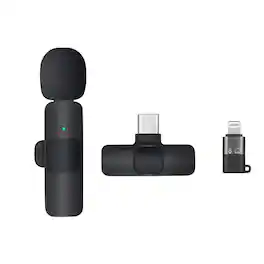 Cluzine - Wireless Lavalier Microphone, Noise Canceling, Plug & Play, for iPhone/Android, Live Stream, Vlog