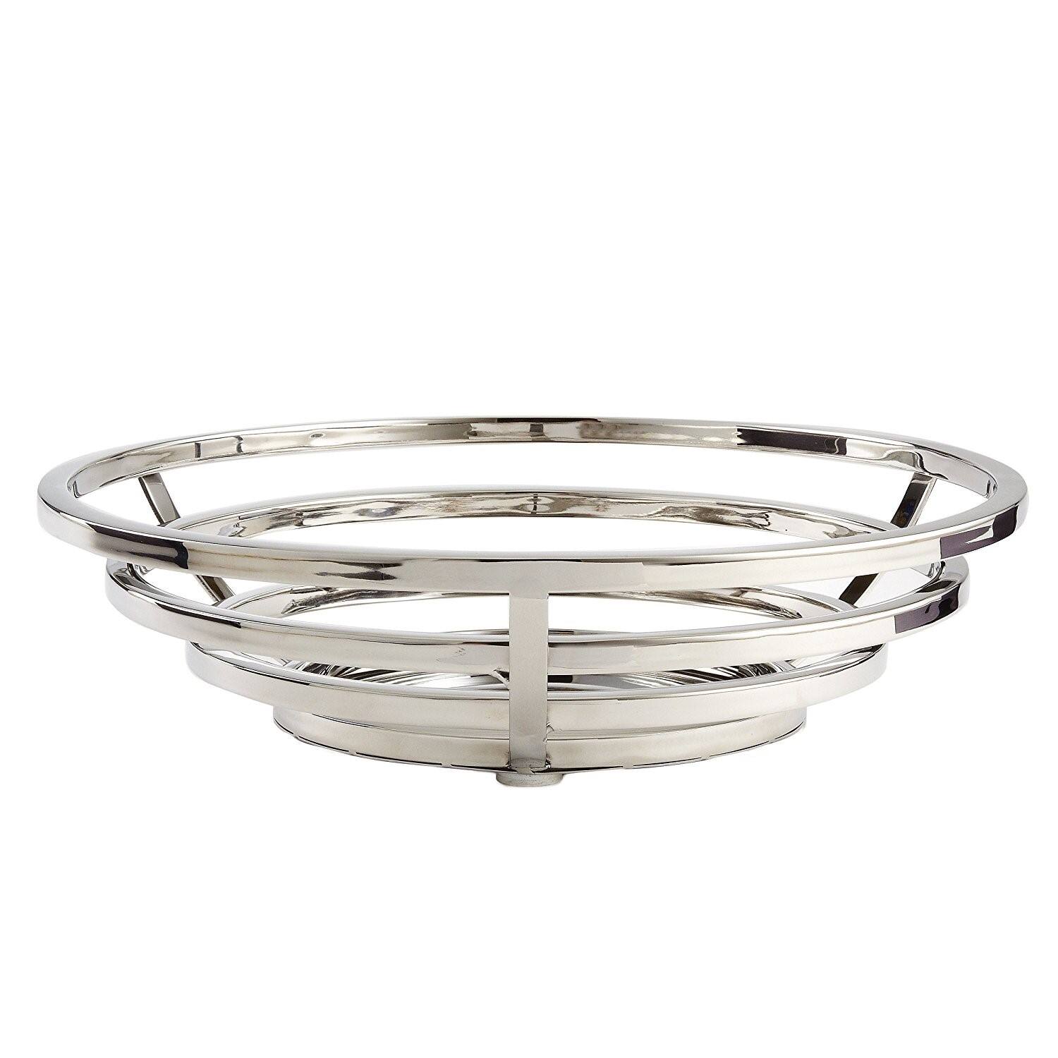 Jiallo - Elegance Round basket-12 " W x 3 1/4" H - Silver, Multi Color