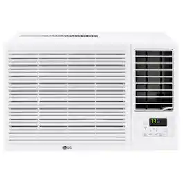 LG - 570 Sq. Ft 12,200 BTU 230V Window Mounted Air Conditioner with 11,200 BTU Heater - White