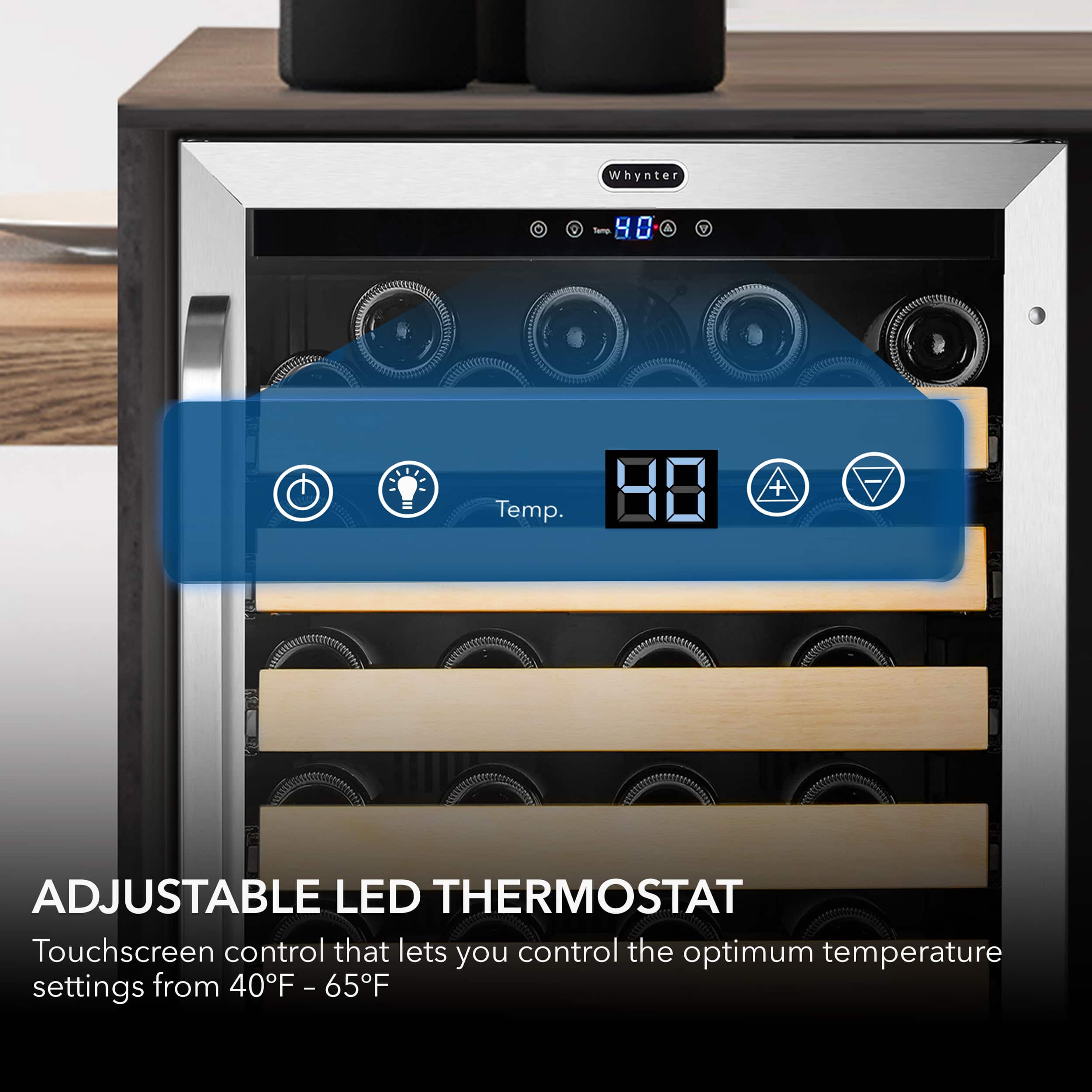 Left. Whynter - 54-Bottle Wine Refrigerator - Black.