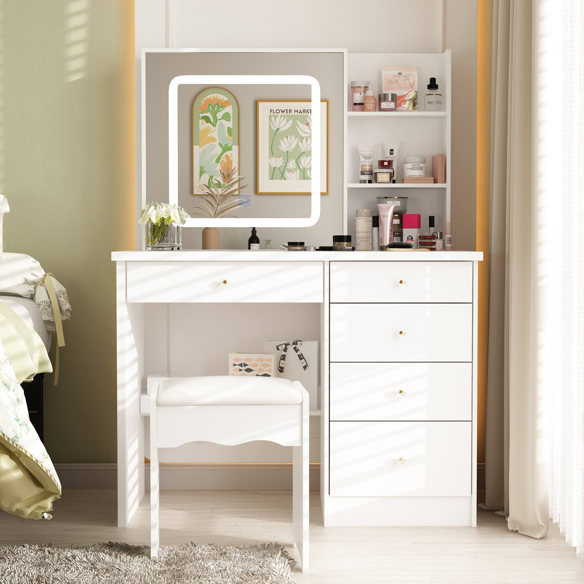 The text on the image is "FLOWER MARKET."