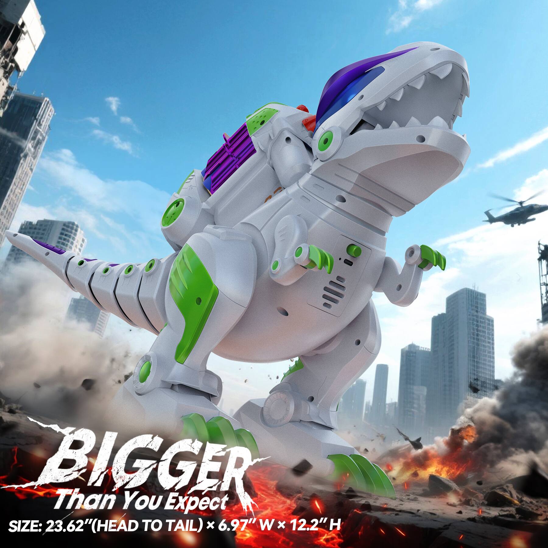 BIGGER Than You Expect  
SIZE: 23.62" (HEAD TO TAIL) x 6.97" W x 12.2" H