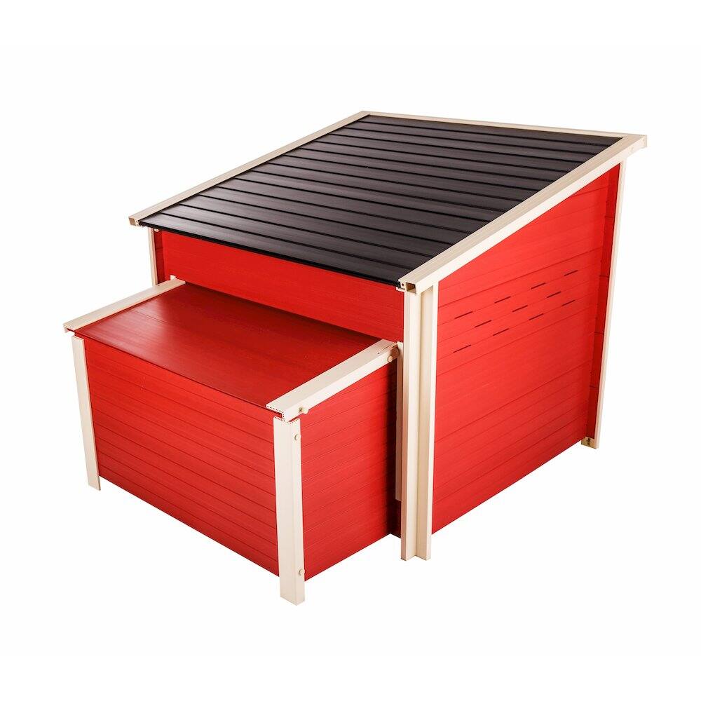 Front. New Age Pet - Jumbo Fontana Chicken Barn in Red - Red.