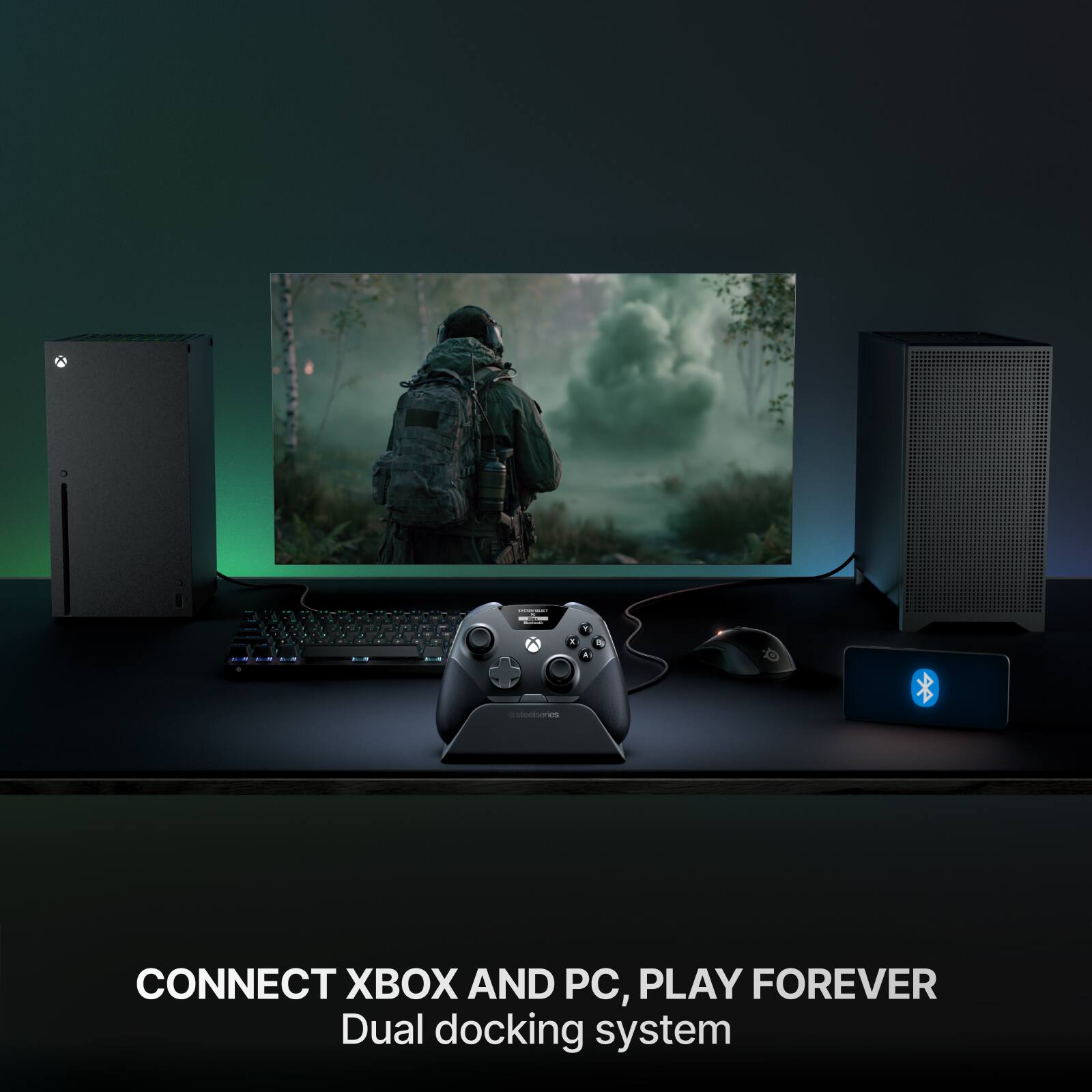 CONNECT XBOX AND PC, PLAY FOREVER  
Dual docking system