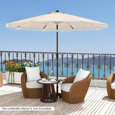 9 ft patio umbrella stand TheLAShop 9ft 8-Rib Wood with for Outdoor resistant powder Mondawe 9 FT Patio Umbrella