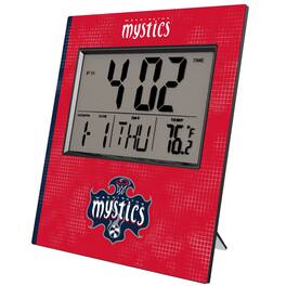 Keyscaper - Washington Mystics Cross Hatch Digital Desk Clock - Multicolor