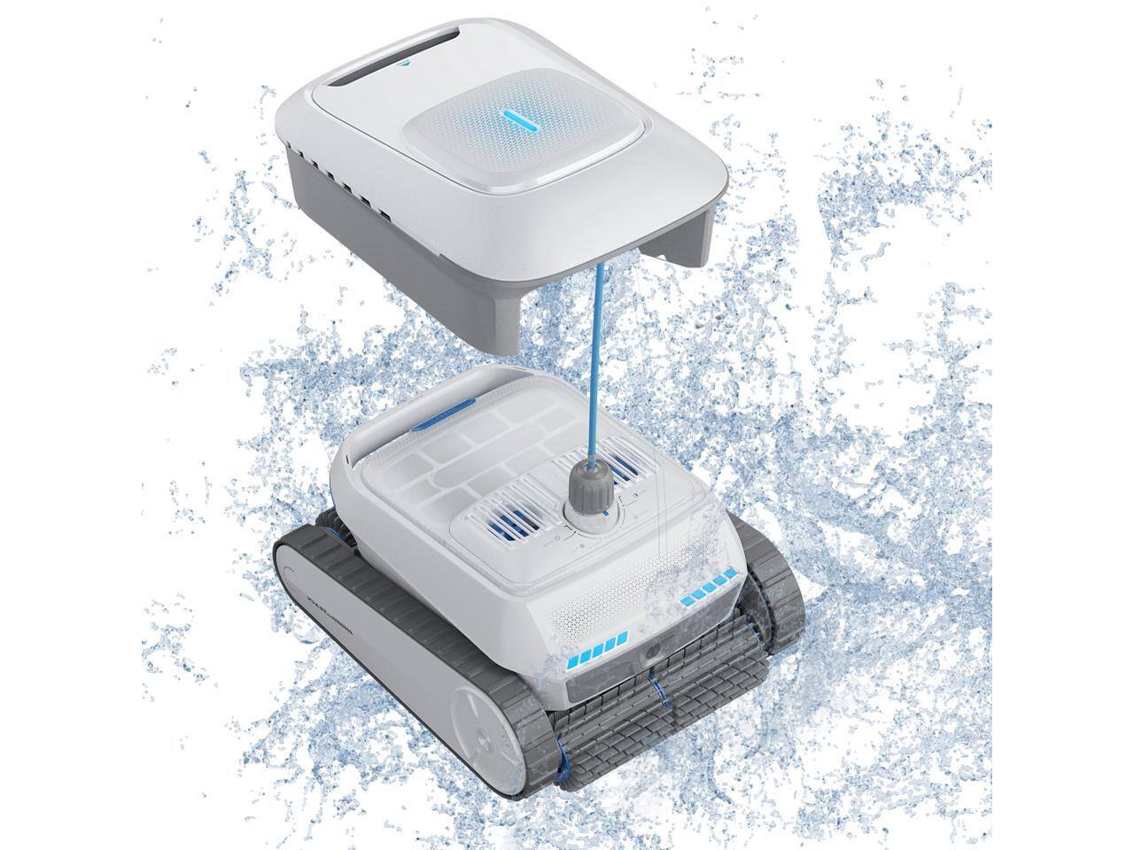 Alt View 4. AiRROBO - AIRROBO All-In-1 Pool Cleaner + Surface Skimmer (Floor, Walls, Waterline and Surface Cleaning),150min Runtime.