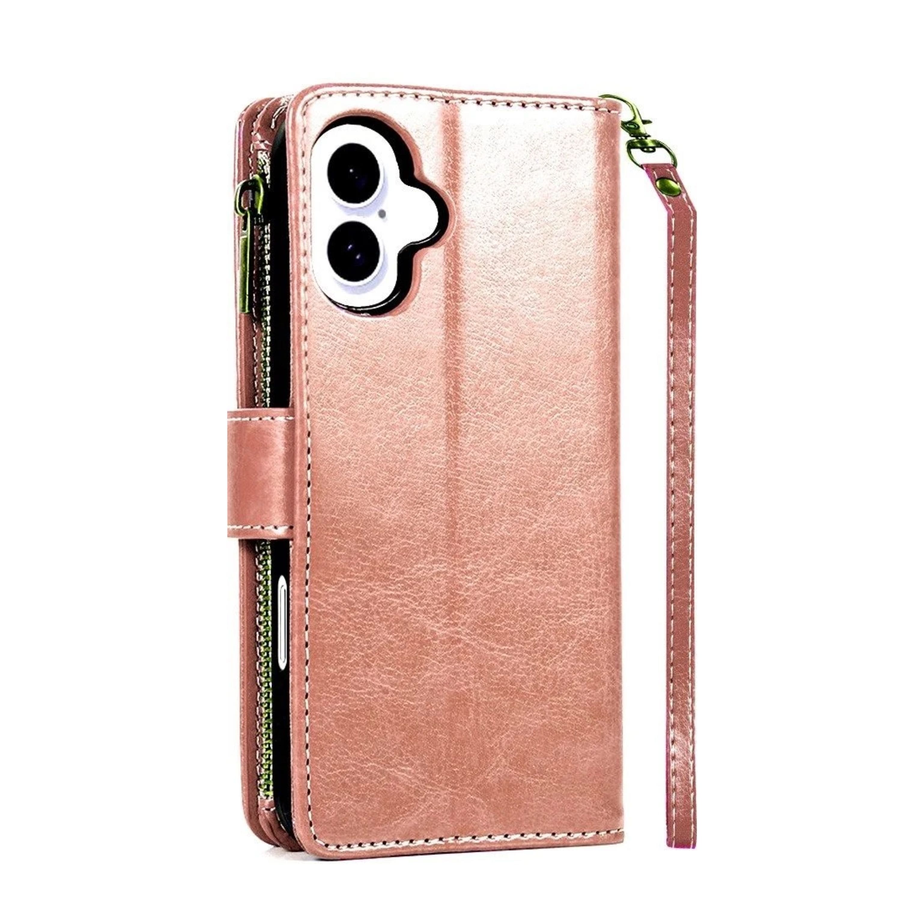 "Kitcheniva - PU Leather Phone Wallet Zipper With Tempered Glass For iPhone 16 Plus 6.7"" - Rose Gold" price history on PriceWatchPro