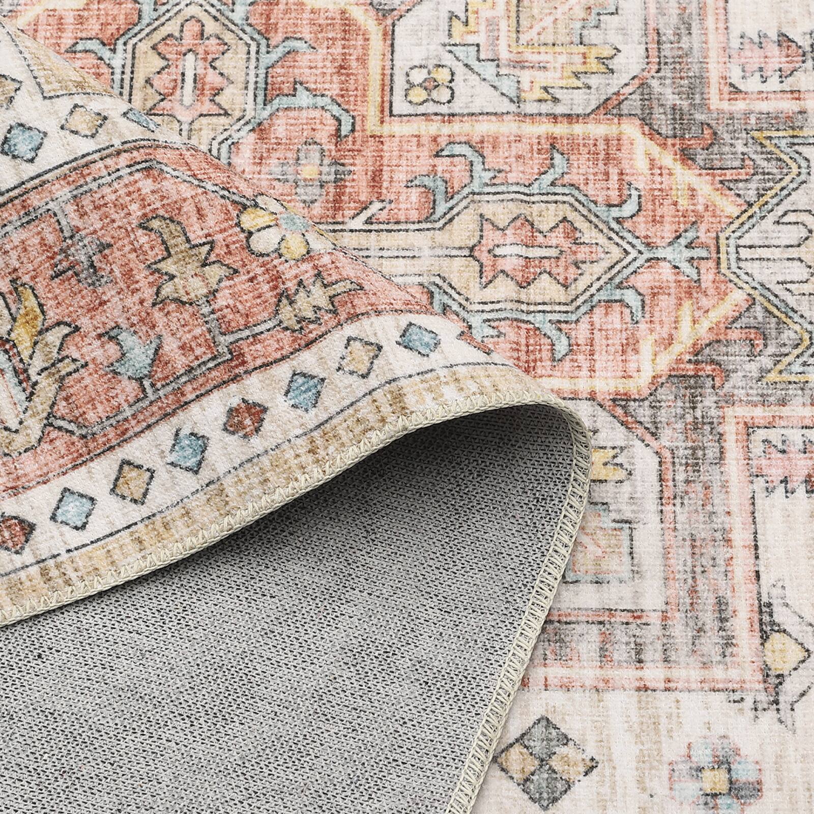 Alt View 2. Acekool - Traditional Vintage Area Rug - Brown.