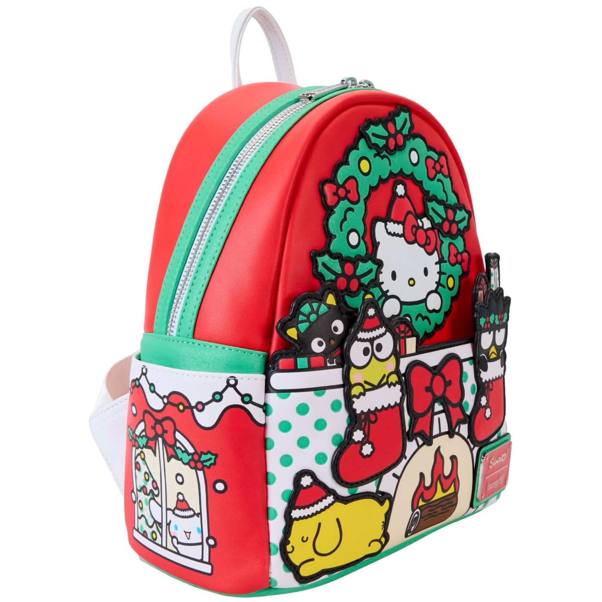 Alt View 2. LoungeFly - Loungefly Sanrio Hello Kitty Winter Wonderland Red Mini Backpack - Multicolored.