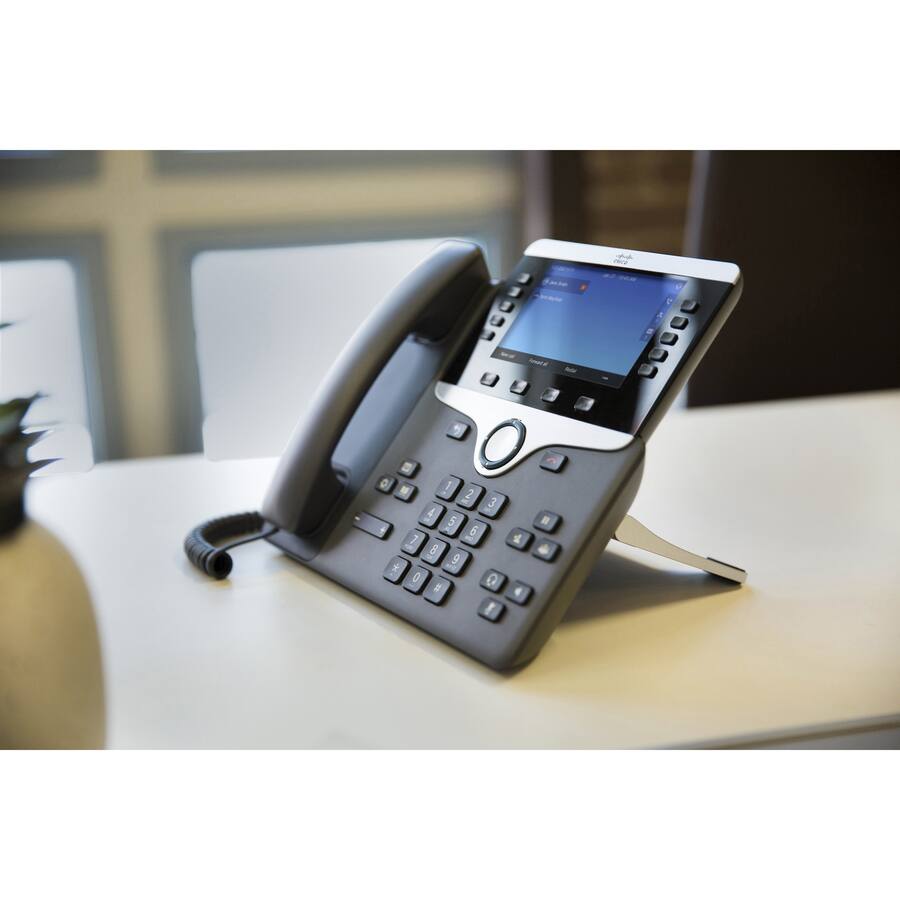 Alt View 3. Cisco Consumer Products - Cisco 8841 IP Phone - Corded - Corded - Wall Mountable, Desktop - Charcoal Gray - 10 x Total Line - VoIP - 5" - Unified - Charcoal Gray.