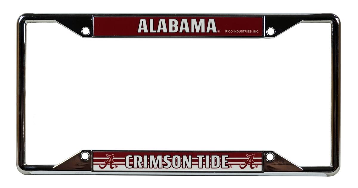 Alabama Crimson Tide 4-Corner View Chrome License Plate Frame