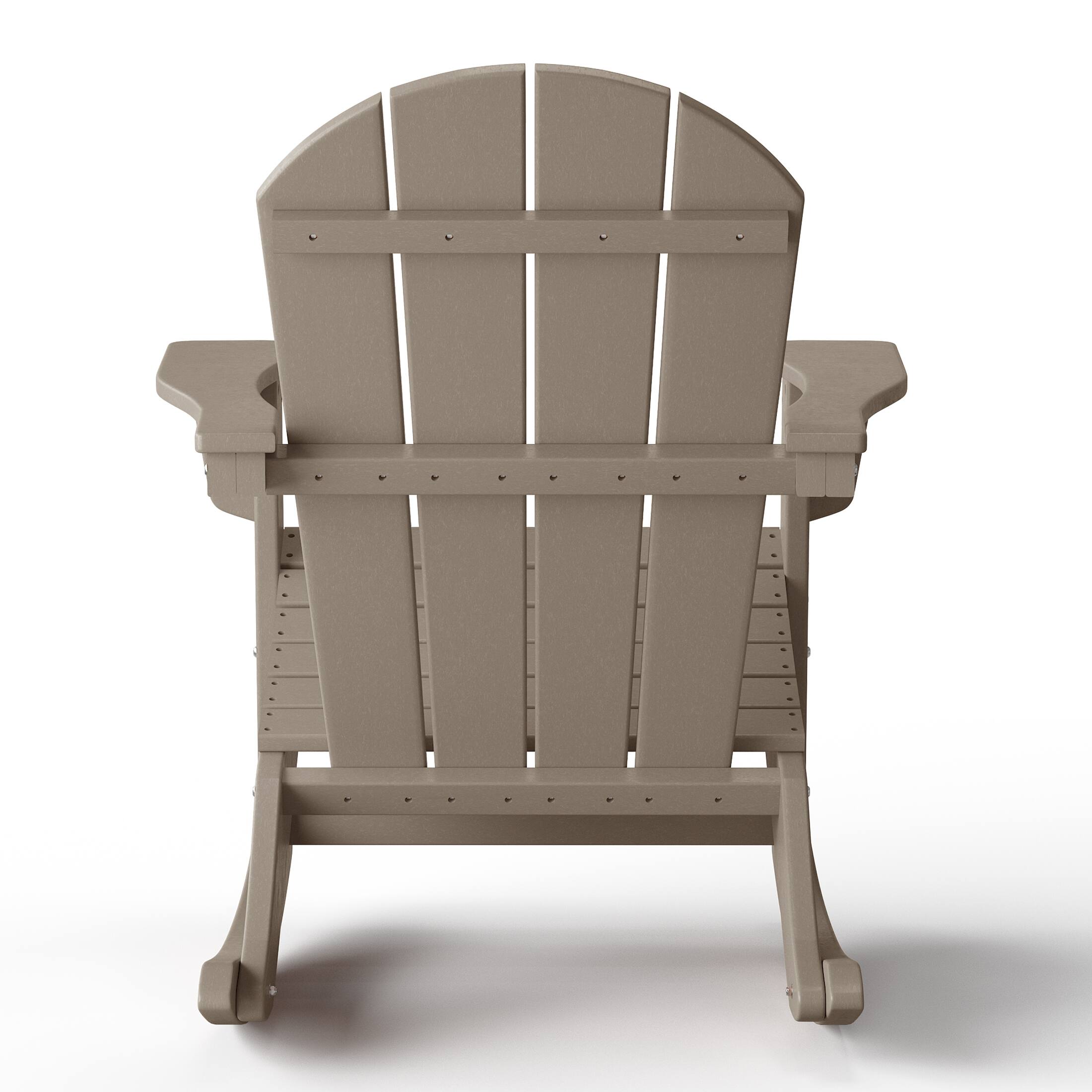 Alt View 2. WestinTrends - WestinTrends Malibu Outdoor / Patio Poly Adirondack rocking chair - Weathered Wood.