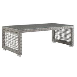 Outdoor Escape - Outdoor Rattan Coffee Table With Stylish Design And Durable Construction - Gray