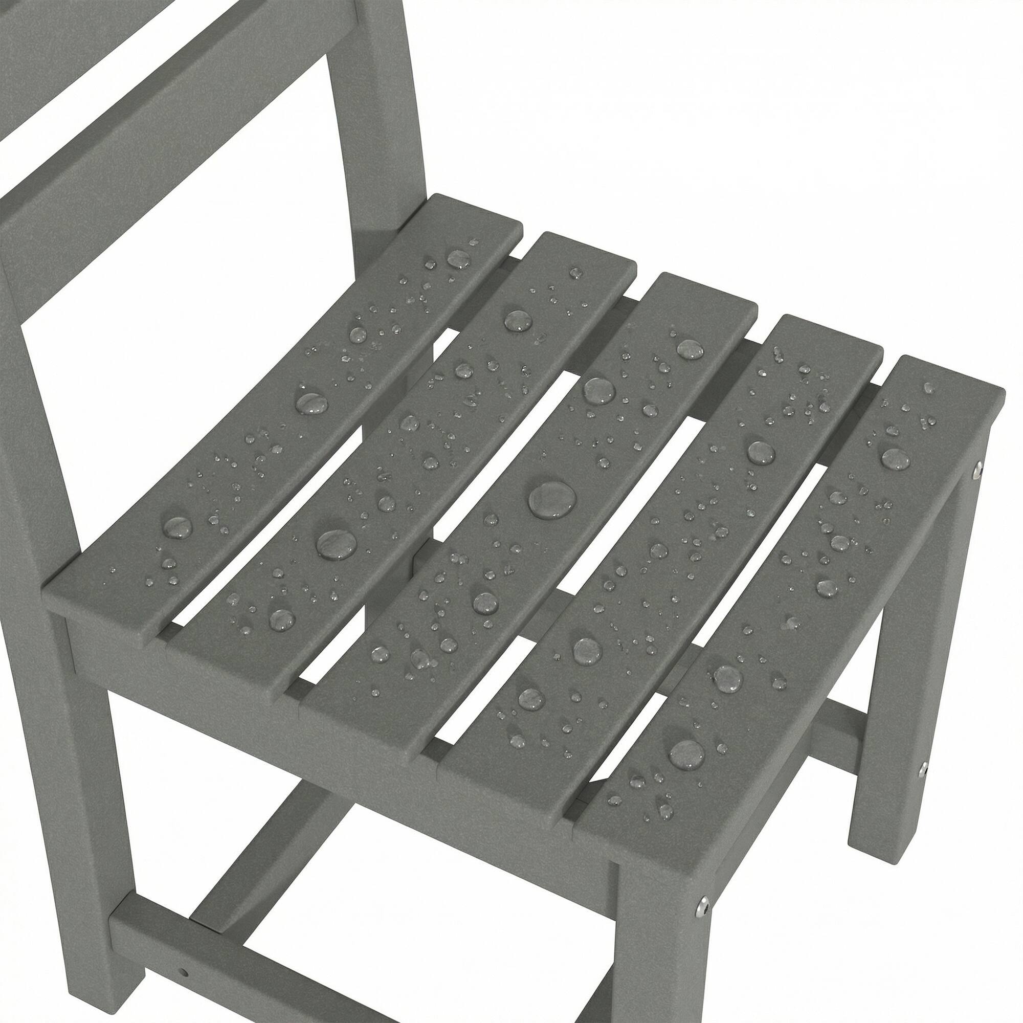 Alt View 10. Famapy - Pairs of HDPE Outdoor Armless Dining Chair - 4 Colors Weatherproof Patio Chair for Garden, Poolside 330LBS Capacity - Gray.