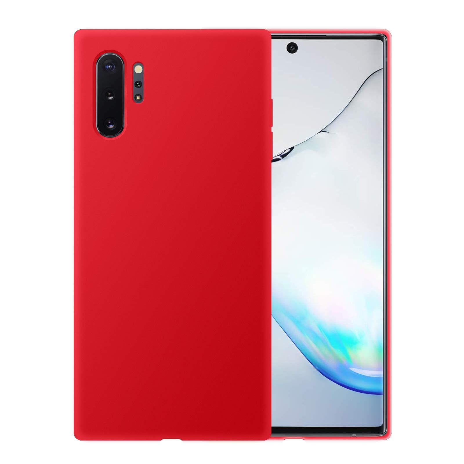 Angle. Samsung - Galaxy Note10 Silicone Cover | Color: Red - RED.