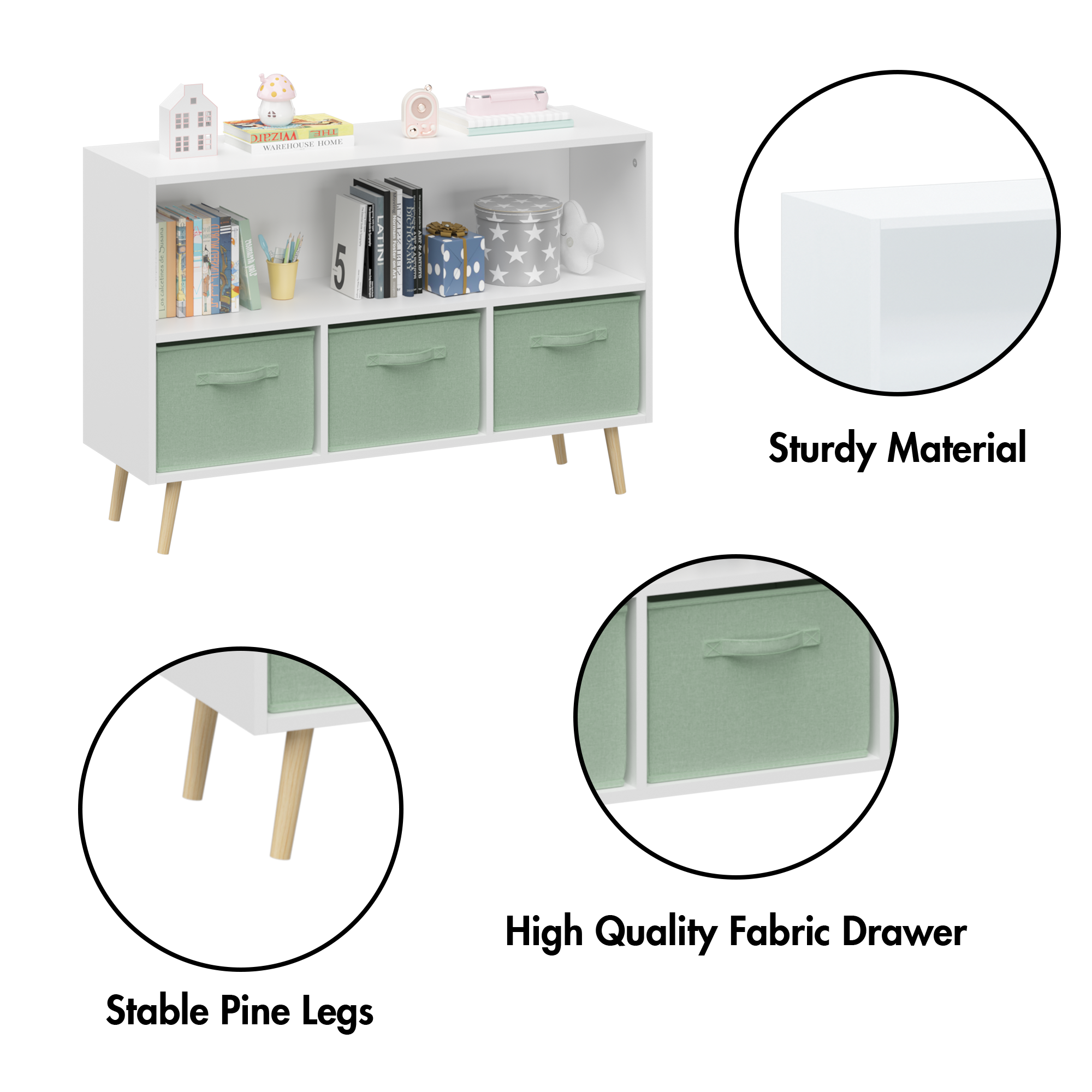 DIRZIAA THE WAREHOUSE HOME

Sturdy Material
Stable Pine Legs
High Quality Fabric Drawer